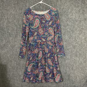 Boden Amelie Dress Womens Size 4P Blue Jay Paisley Paradise
